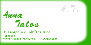 anna talos business card